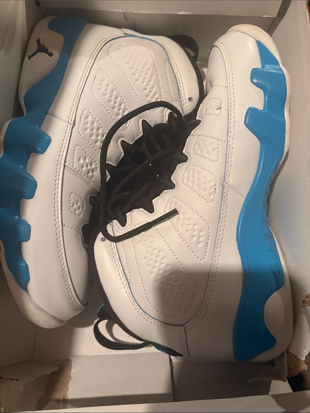 Jordan Kids White and Blue Sneakers